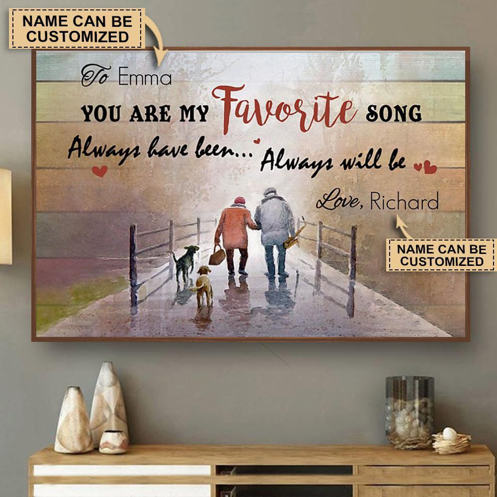 Aeticon Gifts Personalized Saxophone You Are My Favorite Song Canvas Home Decor Wrapped Canvas 8x10