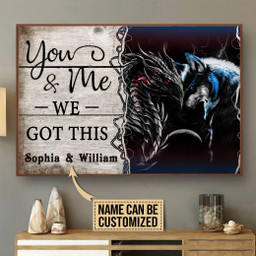 Aeticon Gifts Personalized Dragon Wolf You And Me Canvas Home Decor Wrapped Canvas 8x10