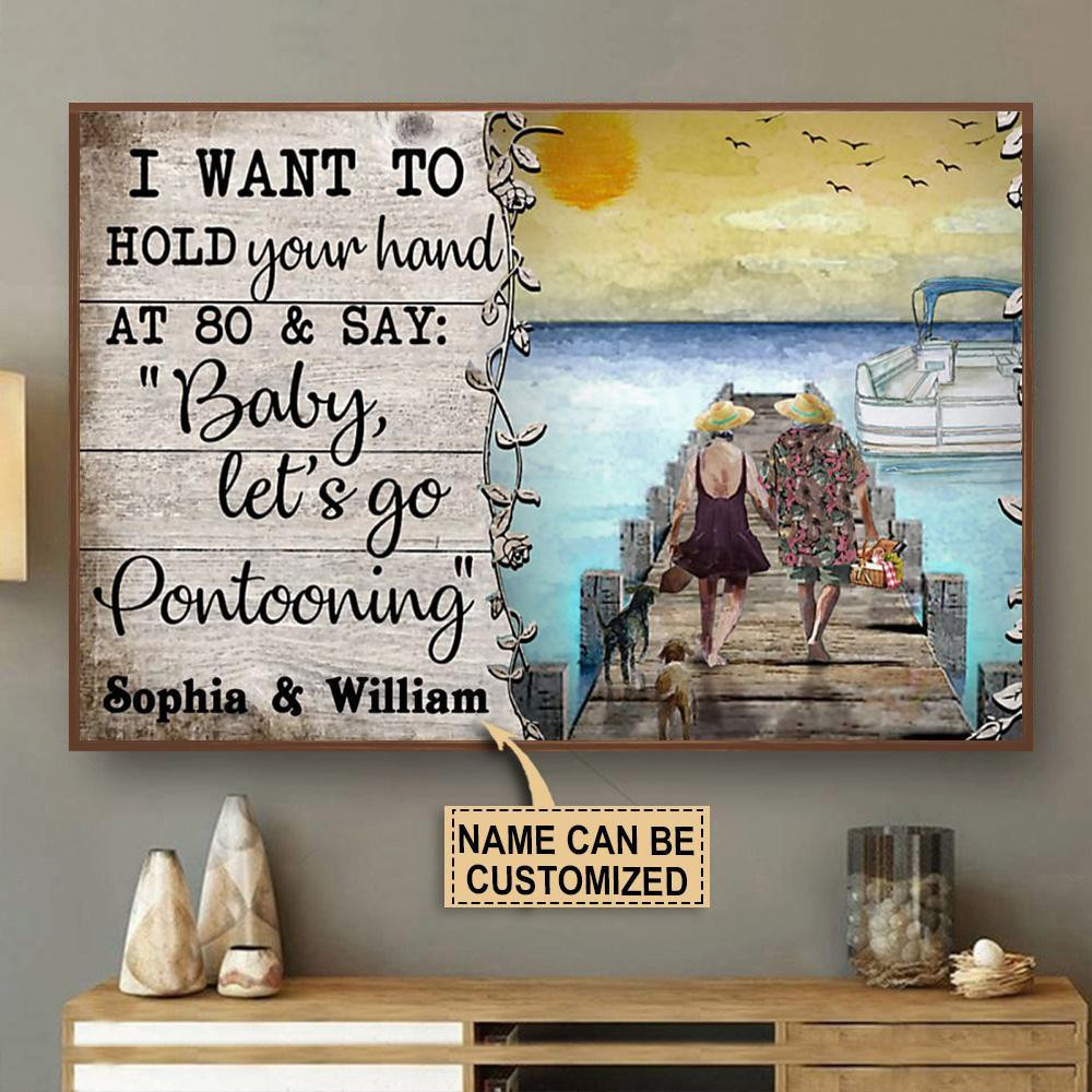 Aeticon Gifts Personalized Summer Pontoon I Want To Hold Canvas Home Decor Wrapped Canvas 8x10