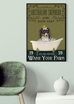 Australian Shepherd Bath Soap Wash Your Paws For Dog Owner Bathroom Decor1 Canvas Gallery Painting Wrapped Canvas Framed Prints, Canvas Paintings Framed Matte Canvas 8x10