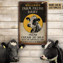 Aeticon Gifts Personalized Dairy Farming Contented Cows Canvas Home Decor Wrapped Canvas 8x10