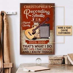 Aeticon Gifts Personalized Acoustic Guitar Cat Thats What I Do Canvas Home Decor Wrapped Canvas 12x16