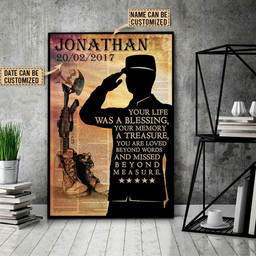 Aeticon Gifts Personalized Veteran Missed Beyond Measure Canvas Home Decor Wrapped Canvas 12x16
