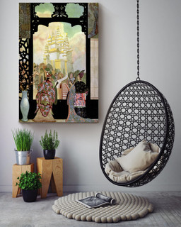 Alladin And His Wonderful Lamp The Arabian Nights Thomas Mackenzie Fairy Tales Illustration 08 Canvas Wrapped Canvas 24x36