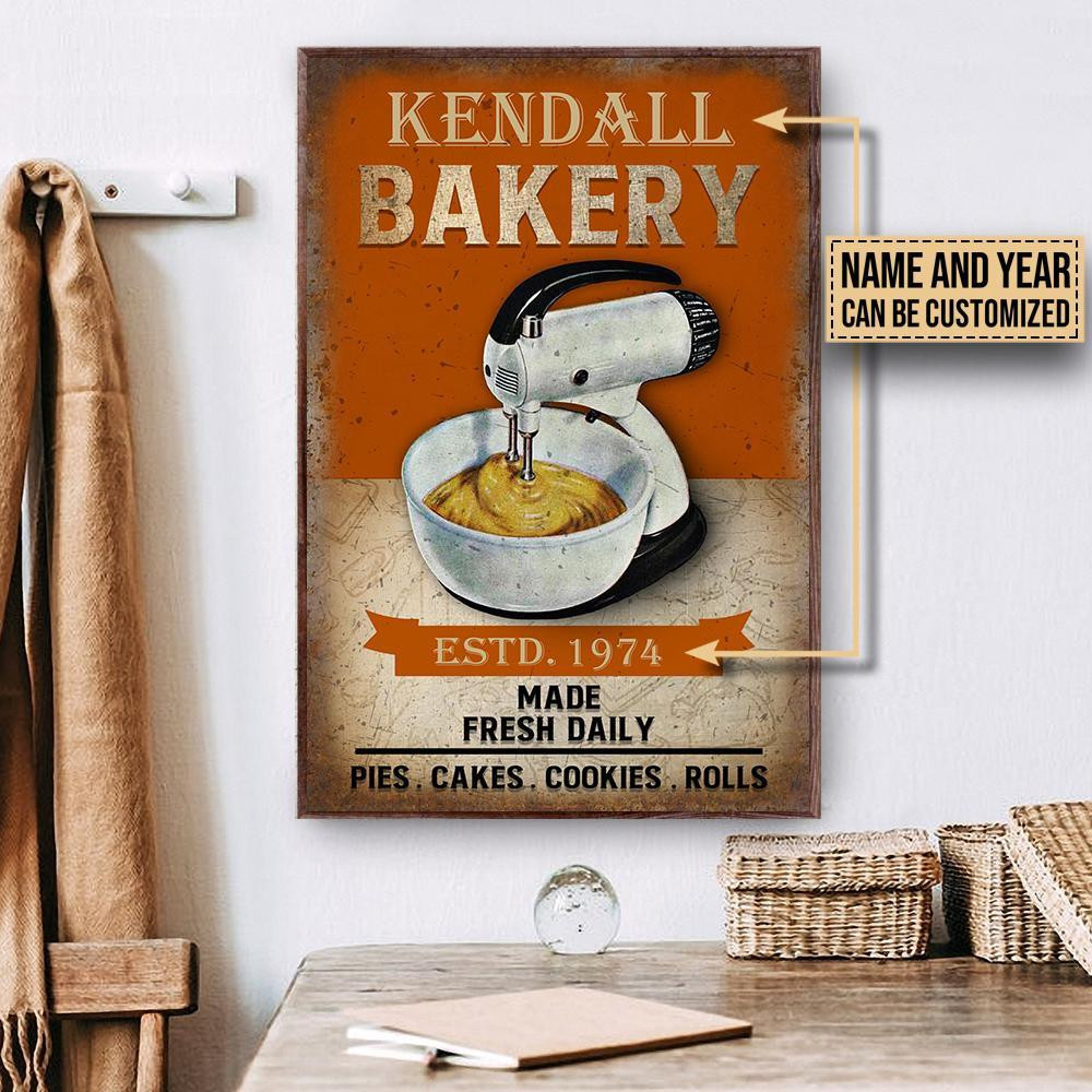 Aeticon Gifts Personalized Baking Orange Made Fresh Daily Canvas Home Decor Wrapped Canvas 8x10