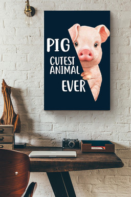 Baby Pig Cutest Animal Ever Gift For Farmer Housewarming Canvas Framed Matte Canvas 12x16