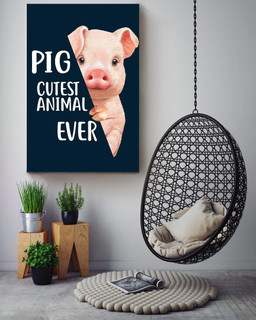 Baby Pig Cutest Animal Ever Gift For Farmer Housewarming Canvas Wrapped Canvas 32x48
