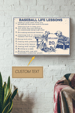 Baseball Lesson Rules Personalized Canvas Sport Gift For Baseball Player Baseball Lover Canvas Gallery Painting Wrapped Canvas Framed Gift Idea Framed Prints, Canvas Paintings Wrapped Canvas 20x30