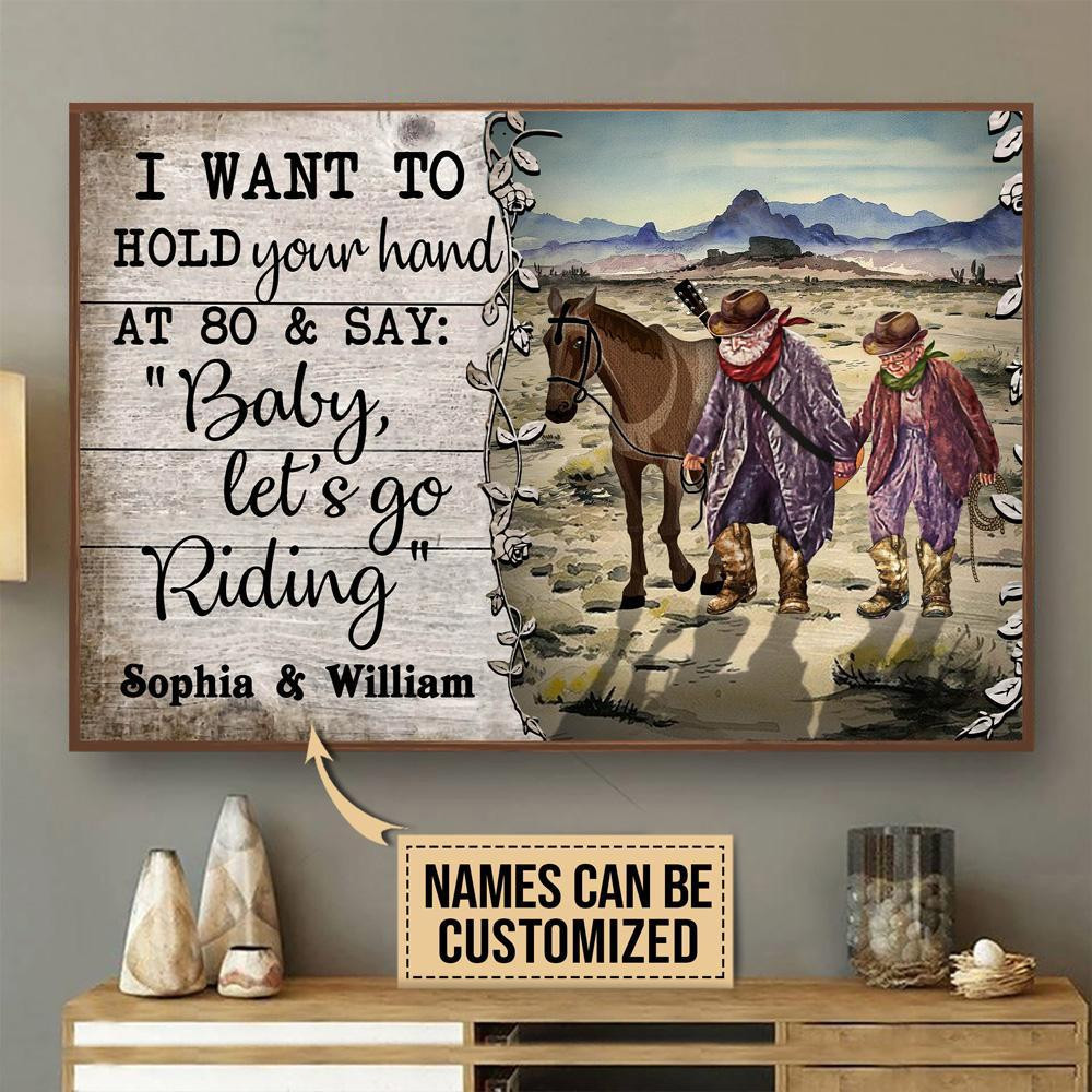 Aeticon Gifts Personalized Cowboy Guitar Hold Your Hand Canvas Home Decor Wrapped Canvas 8x10