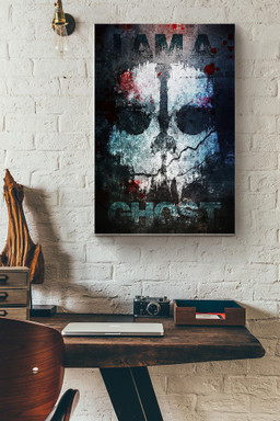 Call Of Duty I Am A Ghost Canvas Ghost Gift For Horror Stories Fan, Fictional Movie Fan Canvas Gallery Painting Wrapped Canvas Framed Prints, Canvas Paintings Wrapped Canvas 16x24