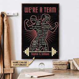 Aeticon Gifts Personalized Weightlifting Were A Team Canvas Home Decor Wrapped Canvas 12x16