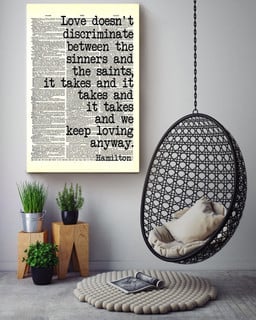 Alexander Hamilton Quote Love Doesn't Discriminate Typography For Canvas Framed Prints, Canvas Paintings Wrapped Canvas 24x36