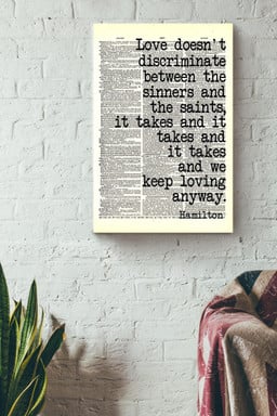 Alexander Hamilton Quote Love Doesn't Discriminate Typography For Canvas Framed Prints, Canvas Paintings Wrapped Canvas 16x24
