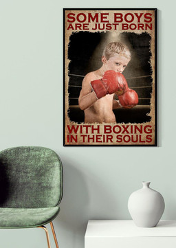Boxing Boys Are Just Born With Boxing Boy's Birthday Gift For Boy Room Decor Canvas Framed Prints, Canvas Paintings Framed Matte Canvas 8x10