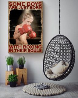Boxing Boys Are Just Born With Boxing Boy's Birthday Gift For Boy Room Decor Canvas Framed Prints, Canvas Paintings Wrapped Canvas 24x36