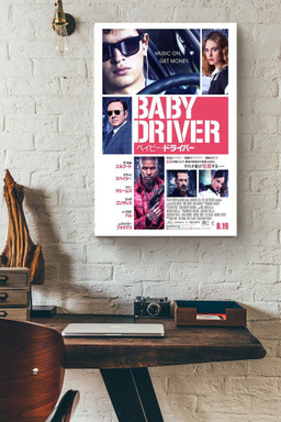 Baby Driver Action Film Promote Canvas Framed Matte Canvas 12x16