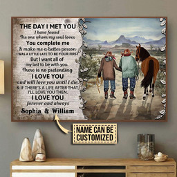 Aeticon Gifts Personalized Cowboy The Day I Met You Canvas Home Decor Wrapped Canvas 12x16