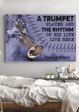 A Trumpet Player For Music Studio Decor Musician Gift Wrapped Canvas 16x24