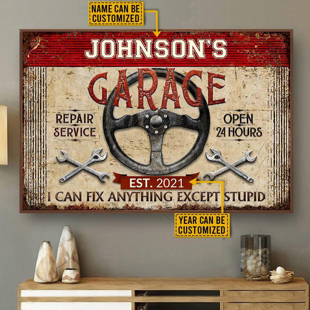 Aeticon Gifts Personalized Auto Garage I Can Fix Anything Canvas Home Decor Wrapped Canvas 8x10