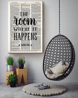 Alexander Hamilton Quote The Room Where It Happens Typography For Canvas Framed Prints, Canvas Paintings Wrapped Canvas 32x48