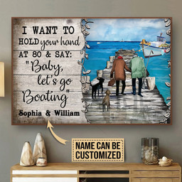 Aeticon Gifts Personalized Boating Fishing Hold Your Hand Canvas Home Decor Wrapped Canvas 8x10