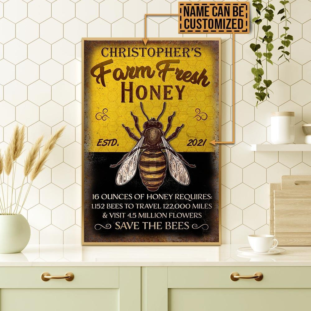 Aeticon Gifts Personalized Honey Bee Save The Bees Canvas Home Decor Wrapped Canvas 8x10