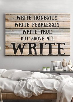 Above All Write Inspiration Quote Gift For Writer Author Bookworm Framed Prints, Canvas Paintings Wrapped Canvas 20x30