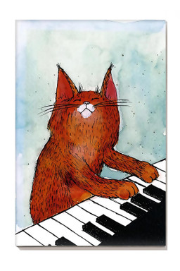 Cat Playing Piano Funny Piano For Pianist Music Theatre Decor Canvas Gallery Painting Wrapped Canvas Framed Gift Idea Framed Prints, Canvas Paintings Wrapped Canvas 8x10