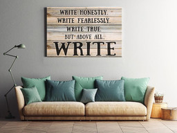 Above All Write Inspiration Quote Gift For Writer Author Bookworm Framed Prints, Canvas Paintings Framed Matte Canvas 8x10