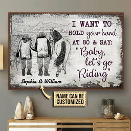 Aeticon Gifts Personalized Cowboy Lets Go Riding Sketch Canvas Home Decor Wrapped Canvas 12x16