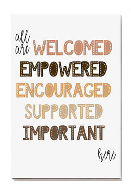 All Are Welcomed Empowered Here Equality Gift For Feminist Lawyer Canvas Gallery Painting Wrapped Canvas Framed Gift Idea Framed Prints, Canvas Paintings Wrapped Canvas 8x10