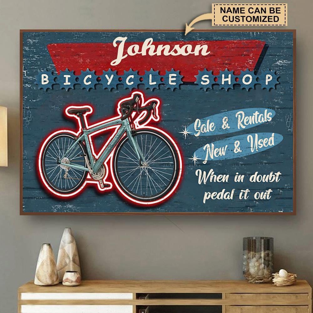 Aeticon Gifts Personalized Cycling Bicycle Shop Pedal It Out Canvas Home Decor Wrapped Canvas 8x10