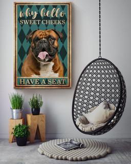 Boxer Why Hello Sweet Cheeks Have A Seat Funny For Housewarming Canvas Framed Prints, Canvas Paintings Wrapped Canvas 24x36