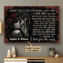 Aeticon Gifts Personalized Skull I Love You The Most Canvas Home Decor Wrapped Canvas 8x10