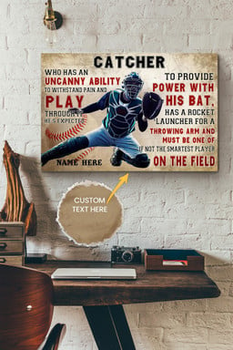 Baseball Catcher Personalized Canvas Sport Gift For Baseball Player Baseball Lover Canvas Gallery Painting Wrapped Canvas Framed Gift Idea Framed Prints, Canvas Paintings Wrapped Canvas 8x10