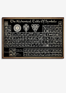 Alchemical Table Of Symbols Witch Knowledge Gift For Kids Bedroom Decor Magic Lover Wrapped Canvas 12x16