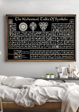 Alchemical Table Of Symbols Witch Knowledge Gift For Kids Bedroom Decor Magic Lover Wrapped Canvas 16x24