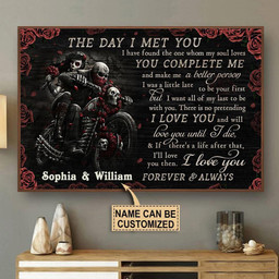 Aeticon Gifts Personalized Motorcycle The Day I Met You Canvas Home Decor Wrapped Canvas 8x10