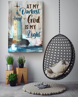 At My Darkest God Is My Light Christian Gift For Christ Christmas Decor Son Of God Canvas Framed Prints, Canvas Paintings Wrapped Canvas 32x48