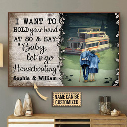Aeticon Gifts Personalized Houseboating Hold Your Hand Canvas Home Decor Wrapped Canvas 8x10