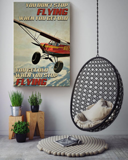 Airplane You Get Old When You Stop Flying Aircraft Gift For Pilots Pilot Plane Canvas Gallery Painting Wrapped Canvas Framed Gift Idea Framed Prints, Canvas Paintings Wrapped Canvas 24x36