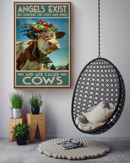 Angles Exist But Sometimes Don't Have Wings Are Called Cows For Canvas Gallery Painting Wrapped Canvas Framed Prints, Canvas Paintings Wrapped Canvas 24x36
