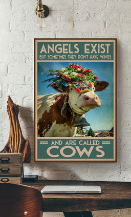 Angles Exist But Sometimes Don't Have Wings Are Called Cows For Canvas Gallery Painting Wrapped Canvas Framed Prints, Canvas Paintings Wrapped Canvas 20x30