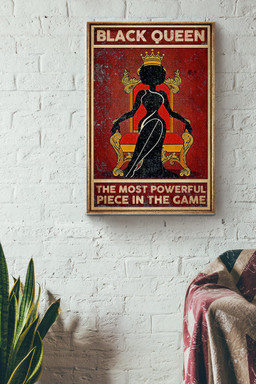 Black Queen The Most Powerful Piece In Game Canvas Decor Gift For Black Girl Black Women Womens Day Black People Canvas Gallery Painting Wrapped Canvas Framed Prints, Canvas Paintings Wrapped Canvas 12x16