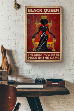 Black Queen The Most Powerful Piece In Game Canvas Decor Gift For Black Girl Black Women Womens Day Black People Canvas Gallery Painting Wrapped Canvas Framed Prints, Canvas Paintings Wrapped Canvas 16x24