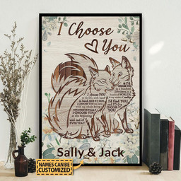 Aeticon Gifts Personalized Fox Couple I Choose You Canvas Home Decor Wrapped Canvas 8x10