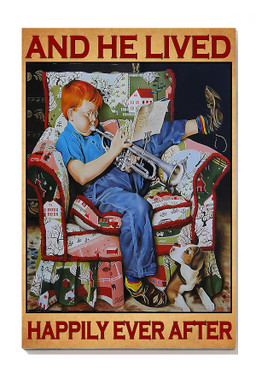 And He Lived Happily Ever After Music Theatre Decor For Trumpet Lover Boy Room Decor Birthday Canvas Gallery Painting Wrapped Canvas Framed Prints, Canvas Paintings Wrapped Canvas 8x10