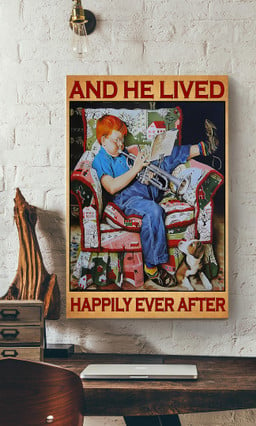 And He Lived Happily Ever After Music Theatre Decor For Trumpet Lover Boy Room Decor Birthday Canvas Gallery Painting Wrapped Canvas Framed Prints, Canvas Paintings Wrapped Canvas 20x30