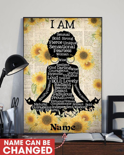 Black Queen Yoga Canvas Personalized Melanin Woman Painting Print Gift Idea Gift Birthday Wrapped Canvas 8x10