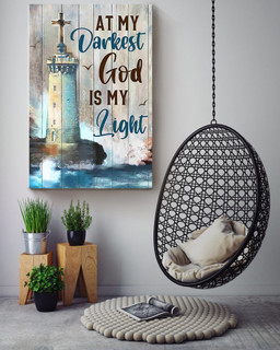 At The Darkest Day God Is My Light Christian Believer Catholic Canvas Framed Prints, Canvas Paintings Wrapped Canvas 32x48
